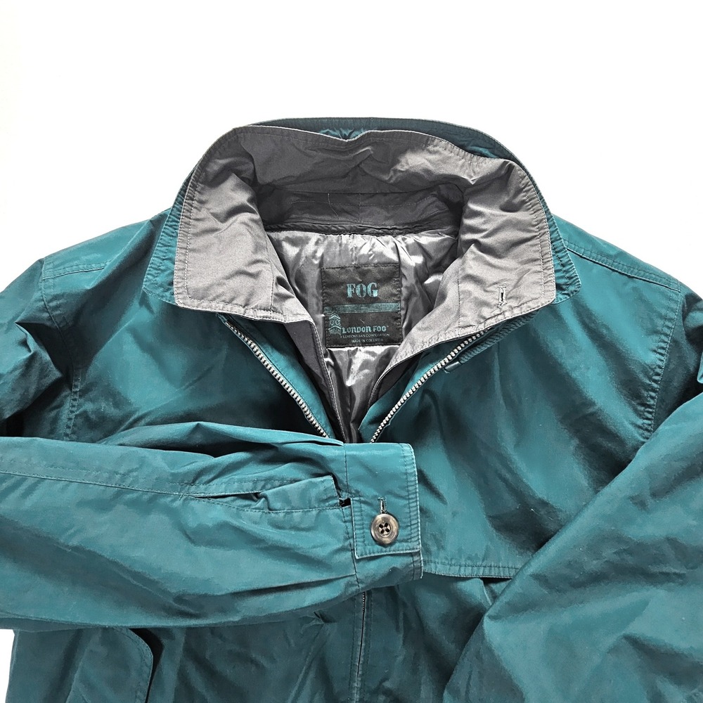 London Fog Mens Teal Green Thinsulate Insulated Bomber Jacket Windbreaker Medium